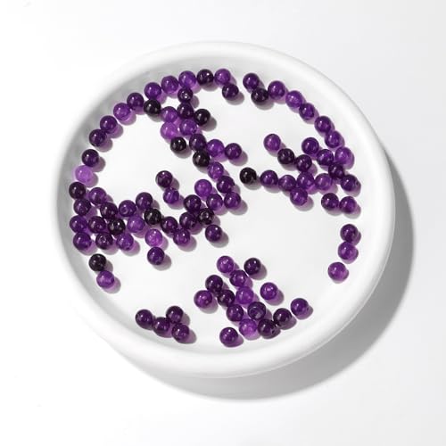 Raicegs 100pcs 6mm Amethyst Beads Natural Gemstone Beads Round Loose Beads for Jewelry Making DIY Bracelets Necklace - color: Amethyst, size: 6mm Round