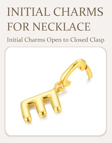 OVRUNS Initial Charm for Women,Letter Bracelet Necklace Charms Alphabet Pendant Charms With Clasp - color: Gold, style: Letter E