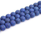14mm Matte Natural Lapis Lazuli Beads, 15 Inch Strand Blue Frosted Stone Gemstone Beads for Statement Necklace Chunky Bracelet DIY Jewelry Making - color: Blue Lapis Lazuli, size: 14mm