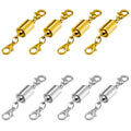 Magnetic Necklace Clasps, Magnetic Jewelry Clasps, 14K Gold and Silver, Necklace Bracelet Extender with Lobster Clasp (4gold 4silver) - color: 4gold 4silver