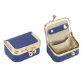 Royal Bagger Genuine Cow Leather Mini Jewelry Box Women's Coin Purse Solid Color Kiss Lock Change Pouch Casual Style Small Storage Bag for Women 1894 (Royal Blue) - color: Royal Blue