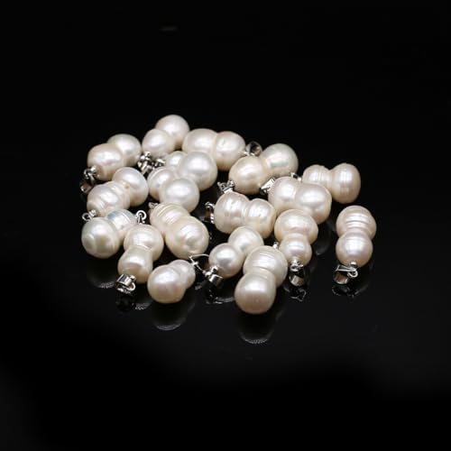 5 Pcs Natural Pearl Pendants Irregular Freshwater Pearl Pendant Charms for Jewelry Making Necklace Bracelet DIY Gift - color: calabash