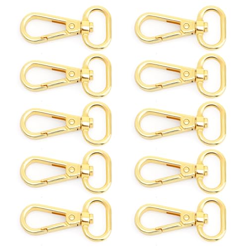 CRAFTMEMORE Snap Hook Swivel Push Gate Lobster Clasps Fashion Clips Purse Making FS10 Pack of 10 (Gold, 3/4 Inch) - color: Gold, size: 3/4 Inch
