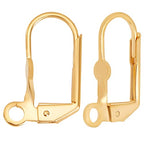 Beebeecraft 1 Box 50Pcs Leverback Earring Hooks 24K Gold Plated Brass French Earwires 16.5x11mm Clasp Earring Hooks for Jewelry Making - color: 16.5x11mm Round Disc Earring Hooks