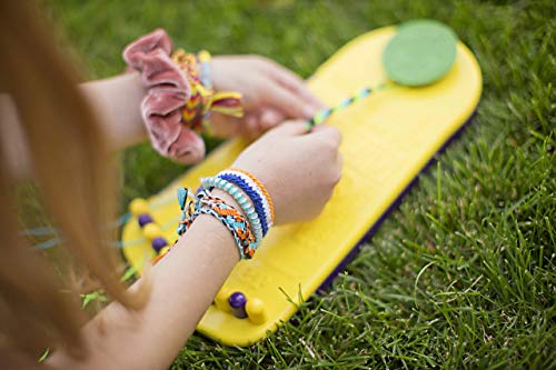 Choose Friendship Bracelet Making Kit – 20 Pre-Cut Threads, Portable Loom with Storage, Makes 8 Bracelets, Craft Gift for Kids Ages 8+, Yellow “Pineapple” - color: Pineapple