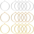 Hoop Earring Findings Stainless Steel Earrings Beading Round Earrings Hypoallergenic Hoop Earrings Open Beading Hoop for Jewelry Making DIY Crafts Art Creation (50mm) - color: 50mm