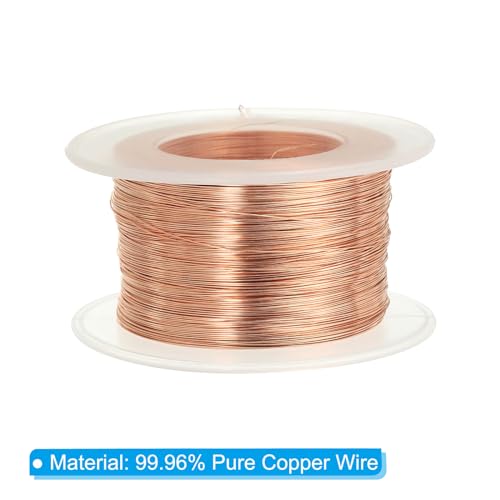 PATIKIL 787.39 Feet Solid Bare Copper Wire,28 Gauge 99.96% Pure Copper Wire 0.3mm Soft Beading Wire Metal Plant Stem Ties for Jewelry Craft (240m) - size: 0.3mm x 787.39ft