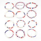 Twinfree Bohemia Beaded Bracelet for Women, Polymer Clay Stretch Bracelets - color: color 1
