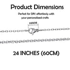 24 Pack Necklace Chains Stainless Steel Cable Chain Necklace Bulk for Jewelry Making, 24 Inches - color: 24 Inches
