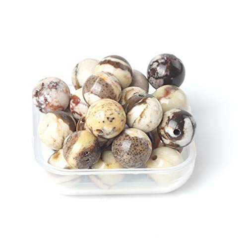 100Pcs Natural Stone 6mm Australia Zebra Round Loose Gemstone Energy Healing Beads Hole Size 1mm DIY Smooth Beads for Bracelet Necklace Earrings Jewelry Making - color: Australia Zebra, size: 6mm