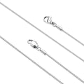 LOLIAS 2Pcs Stainless Steel Chain Necklace for Women - 1mm Thin & Strong Silver Chain Necklace - Hypoallergenic Snake Box Necklace, 16 18 20 22 24 28 30 Inch