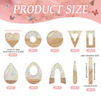 Beadthoven 20pcs/10 Pairs Resin Wood Charms DIY Earrings Pendants Pastel Color Sequin Resin Charms Mix Shape Wood Pieces for Statement Earrings Jewelry Making Necklace Ornaments DIY Supplies - color: Candy Pastel Sequins
