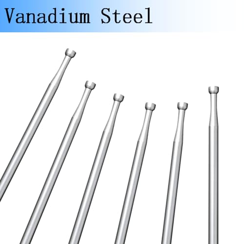 6 Pcs 2.3mm Round Cup Burr - 3/32'' Shank Wire Rounder Bits Jewelry Burs for Lapidary Making - color: 6 Pcs 2.3mm Round Cup Burs