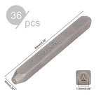 PH PandaHall 36 Pcs Letter and Number Metal Stamp Set, 1/20 inch 1.5mm Alphabet A-Z and Number 0-9 and Symbol, Iron Uppercase Stamps Punch Press Tool for Imprinting on Metal Jewelry Leather Wood - color: 36 Pcs - Letter & Numbers & Symbols 3, size: 1/16"