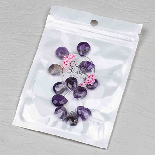 Cherry Blossom Beads Amethyst 12x15mm Faceted Top-drilled Gemstone Teardrop Beads - 12 pcs/ 8 Inch Strand - color: Amethyst