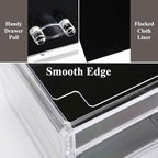Sea Team Clear Makeup Organizer with Drawers, Acrylic Plastic Cosmetic Display Case, Jewelry Storage Box, Holder for Dresser, Bathroom, Vanity, Countertop (1 Large, 3 Small Drawers) - size: 1 Large, 3 Small Drawers