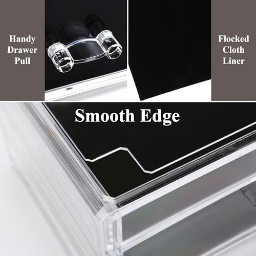 Sea Team 3-Layer Stackable Clear Makeup Organizer with Drawers, Acrylic Plastic Cosmetic Display Case, Jewelry Storage Box for Dresser, Bathroom, Vanity, Countertop (7 Drawers, 1 Lipstick Holder) - size: 7 Drawers, 1 Lipstick Holder