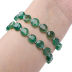 BEADIA Natural Faceted Green Agate Rondelle Disk Stone Beads 10x5mm 37cm for DIY Chain Jewelry Making - color: Green Agate