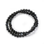 14in Agate Wrap Bracelet for Women Men Natural Round Beaded Agates Stone Healing Stretch Bracelets Elastic Handmade Polished Gemstone Beads Bracelet - color: Black White Agate, size: 6mm Beads