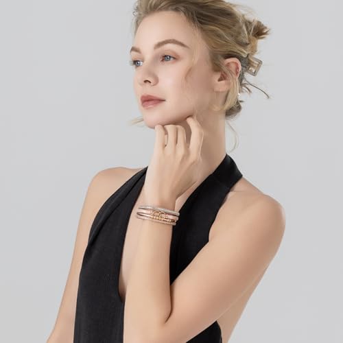FANCY SHINY Mothers Day Gifts Boho Leather Wrap Bracelet Stackable Infinity Chunky Cuff Bracelets Western Hippie Outfits Jewelry Valentine Gifts for Women - color: Shiny Pink