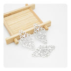 Hollow Filigree Charms - color: Antique Silver