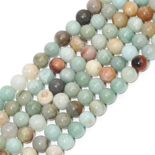 Yochus 60pcs Polish Amazonite Beads，6mm Healing Power Natural Stone Round Loose Gemstone Beads for Jewelry Making Earring Necklace DIY Crafts - color: Amazonite stone, size: 6mm 60beads