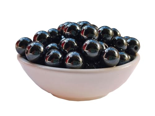 Stone Beads 6mm 140pcs Black Hematite Beads Round Loose Gemstones Beads for Bracelet Necklace Jewelry Making (6mm, 60619 Black Hematite) - color: Black Hematite Beads, size: 6mm