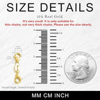 10K Gold Clasp Double Lobster Clasp Necklace Extender Clasp Bracelet Extension Connector for DIY Necklace Bracelet Jewelry Making(Style 6) - size: style 6