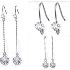 30pcs Silver Diamond Earring Hooks Hypoallergenic French Ear Wire Earrings Fish Hooks with Loop Hole for DIY Jewelry Making Accessories - color: Silver
