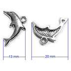 Heather's cf Silver Sea Charms – Antique Pendants, Non-Tarnish, Lead-Free & Nickel-Free, Bulk Ocean Animal Charms for DIY Jewelry, Bracelets, Necklaces, Earrings, Beach Craft Supplies (Sea Animals) - color: Dolphin-80pcs