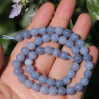 Natural Stone Beads 8mm Polished Round Smooth Gemstone Beads for Jewelry Making Supplies 15 Inch(45 Beads) (Blue Angel) - color: Blue Angel-45pcs