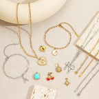 20 PCS Paperclip Chain Bracelet Necklace Kit Stainless Steel Charm Bulk Chains with Extender for DIY Jewelry Making Supplies Accessories (Gold + Steel - color: 3x7.5mm Gold Silver