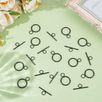 10Sets Stainless Steel Toggle Clasps T-Bar Closure Clasps Extender Black OT Toggle Connectors for Jewelry Findings Making Accessory Supplies DIY Craft Bracelet Necklace - size: 28x20x2mm
