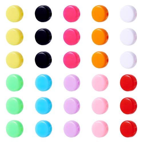 Craftdady 100Pcs 10mm Flat Round Acrylic Beads Colorful Opaque Disc Coin Loose Beads Flat Circle Slice Beads Candy Color Plastic Pastel Beads for DIY Necklace Bracelet Lanyard Jewelry Making
