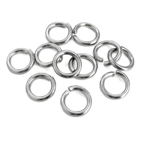 200pcs Adabele 304 Grade Surgical Stainless Steel 8mm (0.3 Inch) Open Jump Rings Strong O Ring Connector (0.9mm/19 Gauge) for Craft Jewelry Making SJF84-8 - size: 8mm Ring (0.9mm wire gauge)