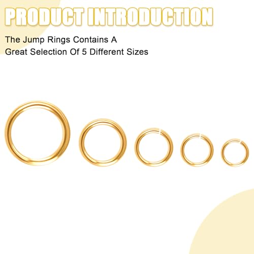Phinus 1200P Gold Jump Rings, Jewelry Repair Kit with Jump Ring Pliers and Open Jump Rings, Assorted Sizes Jump Ring for Jewelry Making, Necklace, Keychains, Earrings, DIY Craft Making