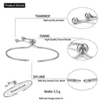 DanLingJewelry 10pcs 304 Stainless Steel Adjustable Slider Bracelet Slider Extender Chains Friendship Bracelets for Jewelry Making DIY 8 Inches(210mm) PP - color: StyleⅫI-10 pcs-Platinum