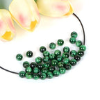 AD Beads Natural Gemstone 8mm Round Loose Beads Big Hole 2.5mm Sized 40pcs (Green Tiger's Eye) - color: Green tiger's eye