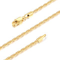 Italian Solid 14K Gold Plated 925 Sterling Silver Chain Necklace for Women, 1.5mm & 2.5mm Dainty Non Tarnish & Hypoallergenic Rope Chain Women's Chain Necklaces 16 18 20 22 24 26 Inch - color: 2.5mm 14K Gold Plated, size: 20 Inch (Men's Average Length)