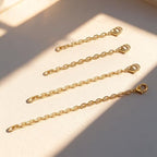 4-Piece Gold Extension Chain Sets for Women for Necklace, Bracelet, Coach Extension Chain, Layering Extension for Jewelry Making - color: gold B