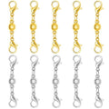 Magnetic Necklace Clasps and Closures, S925 Sterling Silver Magnetic Clasp Converter, Double Lobster Clasp Design (10pcs Gold Silver) - color: 10pcs gold silver