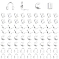 1400 Pieces Brass Tube Crimp Beads Wire Guardians Crimp Bead Knot Covers Bead Tips Knot Covers for DIY Bracelets Necklaces Jewelry Making Crafts Supplies (Silver) - color: Silver
