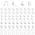 1400 Pieces Brass Tube Crimp Beads Wire Guardians Crimp Bead Knot Covers Bead Tips Knot Covers for DIY Bracelets Necklaces Jewelry Making Crafts Supplies (Silver) - color: Silver