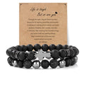 Natural Stone Bracelet 8mm Mens Black Beaded Bracelets Hematite Obsidian Onyx Lava Beads Bracelet Healing Crystal Bracelet for Men - style: Cross