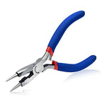 SPEEDWOX 5 Inches Mini Round Nose Pliers with Wire Cutter Wire Looping Pliers Fine Round Nose Pliers Jewelry Making Tools Small Round Pliers for Jewelry Making DIY Craft Beading Jewelry Pliers