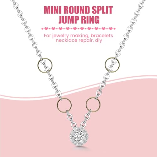 500 Pcs Double Open Jump Rings Kit, Zinc Alloy Mini Round Split Craft Jump Keychains Key Ring with Double Loops Connectors for Jewelry Making, Bracelets, Necklace, DIY (5, 6, 8, 10, 12mm) - color: Bronze