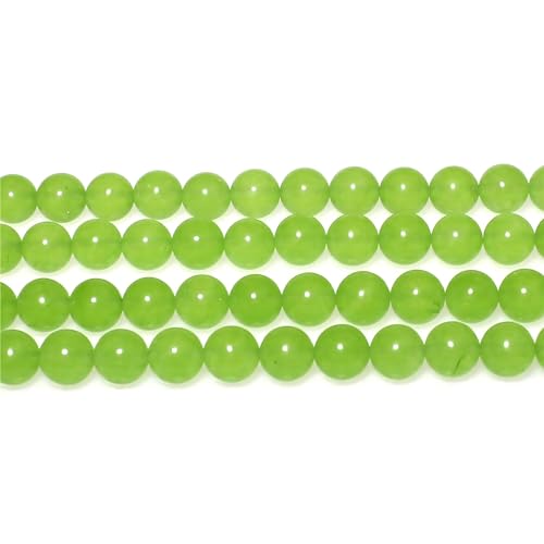 MJDCB Stone Beads 8mm 43pcs Round Fruit Green Jade Loose Gemstone Bead Charms for Jewelry Making Bracelet Necklace Earring Pendant - color: Fruit Green Jade, size: 8mm