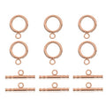 Round Toggle Clasps, Stainless Steel Toggle Clasps Rose Gold Jewelry Clasps for Necklace for Bracelet