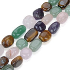Adabele 45 Inch Natural Mixed Gemstone Tumbled Round Nugget Rock 10-13mm Amethyst Crystal Aventurine Stone Beads for Craft Jewelry Making GZ4-7 - color: Mixed Stones, size: 45 Inch/3 Strands