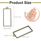 uxcell 25Pcs Alloy Open Bezel Pendants, Rectangle Hollow Frame Pendant Geometric Open Back Frame Pendant for Resin Jewelry Making Earrings Necklace Bracelet DIY, Bronze - color: Bronze, size: 1.93 x 0.8 inch
